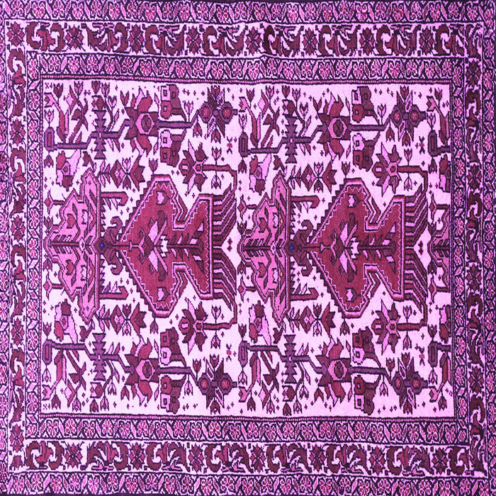 Square Machine Washable Persian Purple Traditional Area Rugs, wshtr1807pur