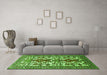 Machine Washable Persian Green Traditional Area Rugs in a Living Room,, wshtr1807grn