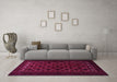 Machine Washable Persian Pink Traditional Rug in a Living Room, wshtr1808pnk