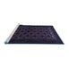 Sideview of Machine Washable Persian Blue Traditional Rug, wshtr1808blu