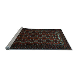 Sideview of Machine Washable Persian Light Blue Traditional Rug, wshtr1808lblu