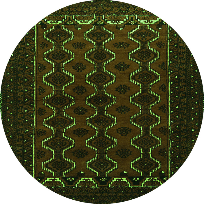 Square Persian Green Traditional Rug, tr1808grn