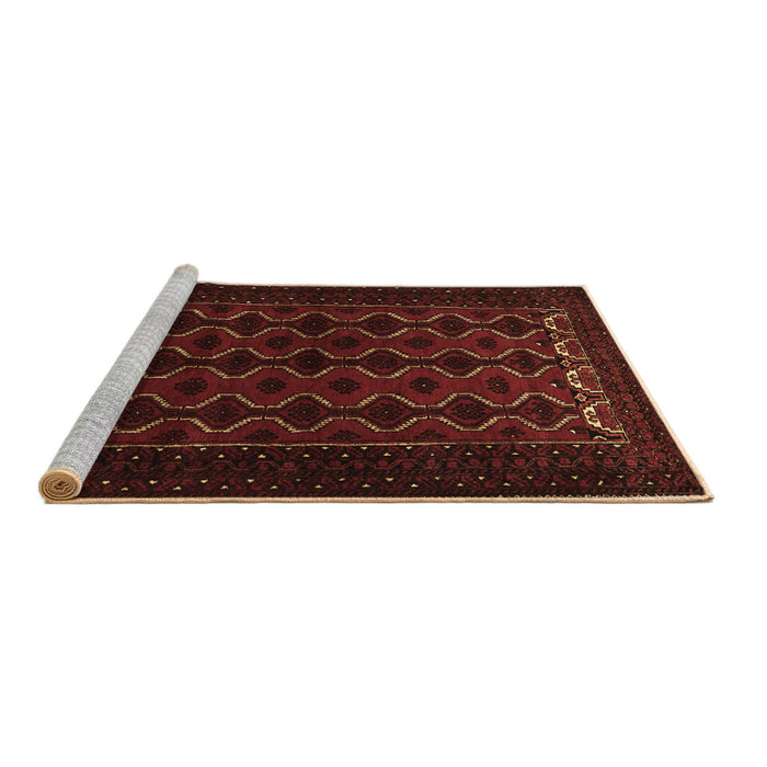 Sideview of Machine Washable Persian Brown Traditional Rug, wshtr1808brn