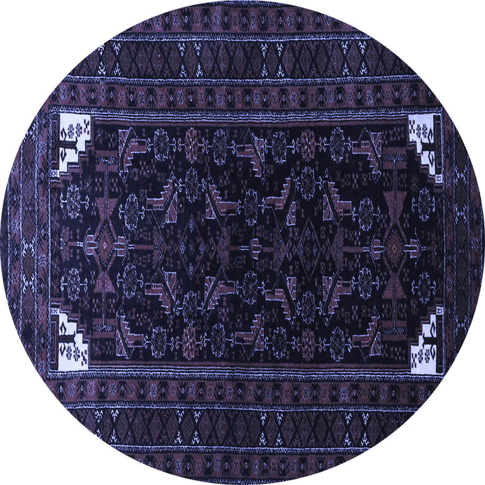 Round Persian Blue Traditional Rug, tr1809blu