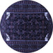 Round Persian Blue Traditional Rug, tr1809blu