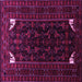 Square Machine Washable Persian Pink Traditional Rug, wshtr1809pnk