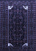 Machine Washable Persian Blue Traditional Rug, wshtr1809blu