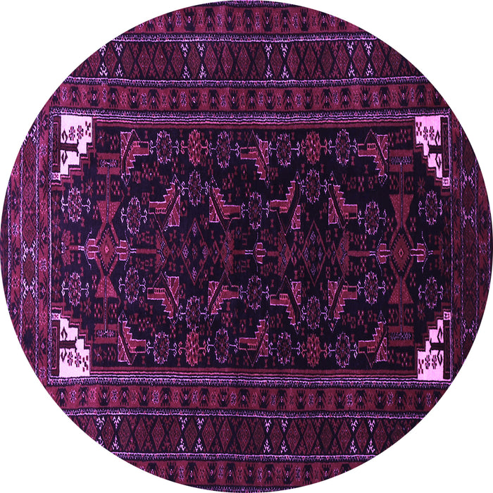 Round Persian Purple Traditional Rug, tr1809pur
