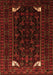 Serging Thickness of Machine Washable Persian Orange Traditional Area Rugs, wshtr1809org