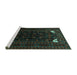 Sideview of Machine Washable Persian Turquoise Traditional Area Rugs, wshtr1809turq