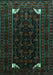 Machine Washable Persian Turquoise Traditional Area Rugs, wshtr1809turq