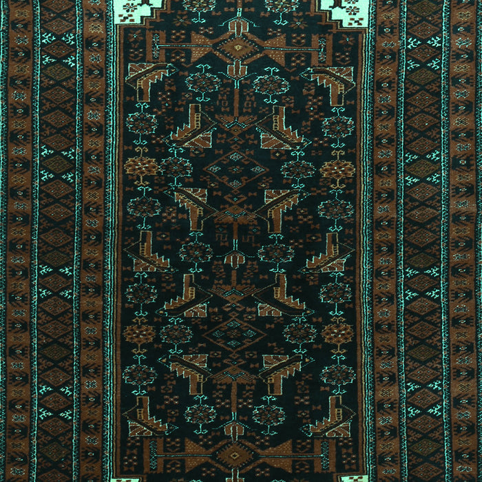 Machine Washable Persian Turquoise Traditional Area Rugs, wshtr1809turq