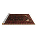 Sideview of Machine Washable Persian Brown Traditional Rug, wshtr1809brn