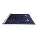 Sideview of Machine Washable Persian Blue Traditional Rug, wshtr1809blu