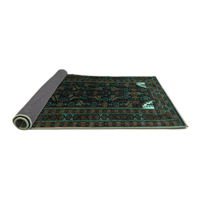 Sideview of Persian Turquoise Traditional Rug, tr1809turq