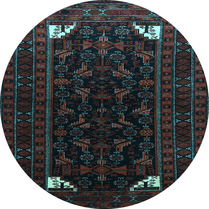 Round Persian Light Blue Traditional Rug, tr1809lblu