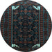 Round Persian Light Blue Traditional Rug, tr1809lblu