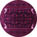 Round Persian Pink Traditional Rug, tr1809pnk