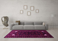 Machine Washable Persian Pink Traditional Rug, wshtr1809pnk