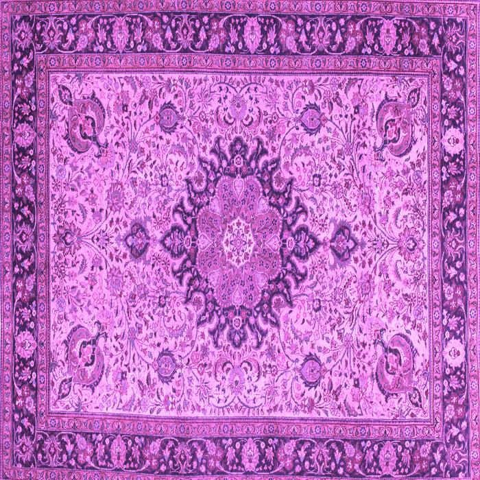 Square Medallion Purple Traditional Rug, tr180pur