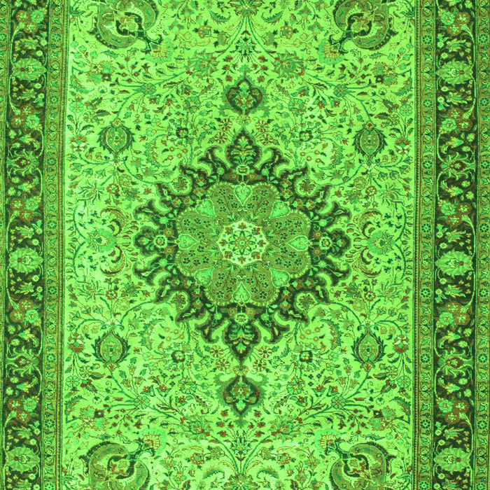 Serging Thickness of Machine Washable Medallion Green Traditional Area Rugs, wshtr180grn