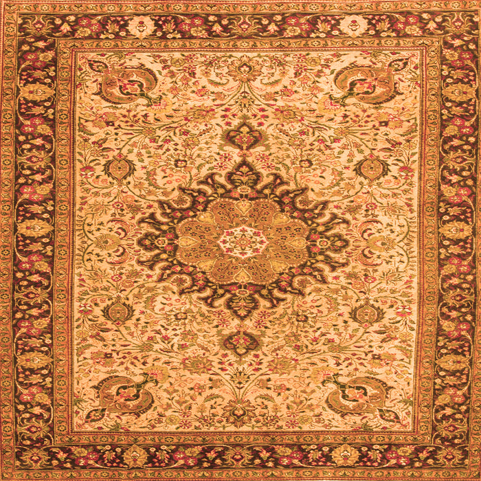 Serging Thickness of Medallion Orange Traditional Rug, tr180org