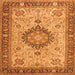 Serging Thickness of Medallion Orange Traditional Rug, tr180org