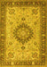 Machine Washable Medallion Yellow Traditional Rug, wshtr180yw