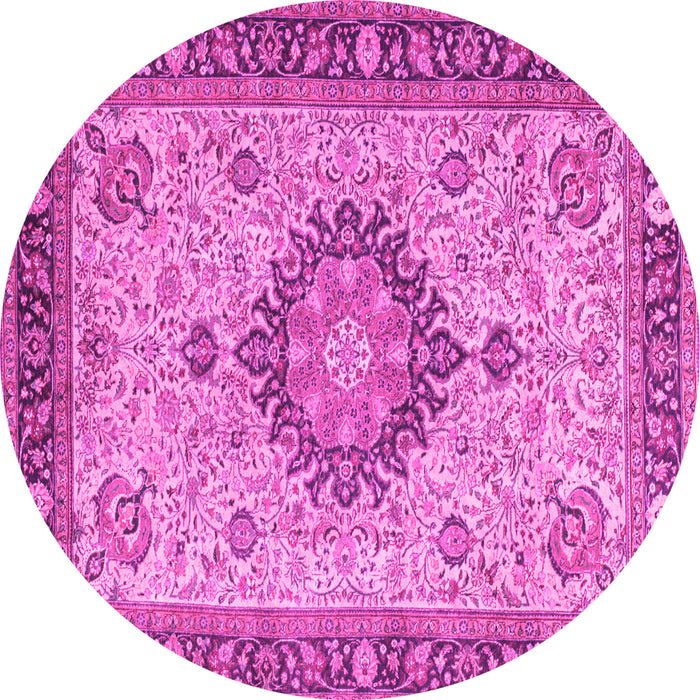 Round Medallion Pink Traditional Rug, tr180pnk