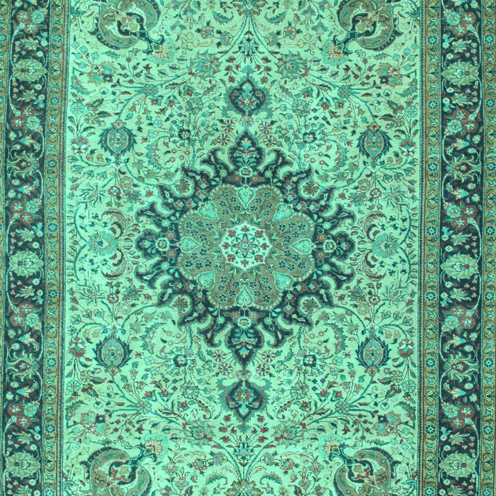 Medallion Turquoise Traditional Rug, tr180turq