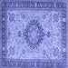 Square Medallion Blue Traditional Rug, tr180blu