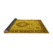 Sideview of Medallion Yellow Traditional Rug, tr180yw