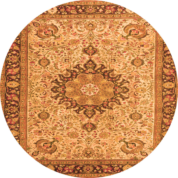 Machine Washable Medallion Orange Traditional Area Rugs, wshtr180org