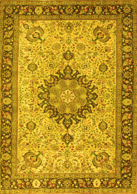 Medallion Yellow Traditional Rug, tr180yw