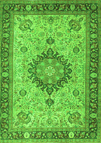 Medallion Green Traditional Rug, tr180grn