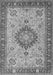 Serging Thickness of Machine Washable Medallion Gray Traditional Rug, wshtr180gry