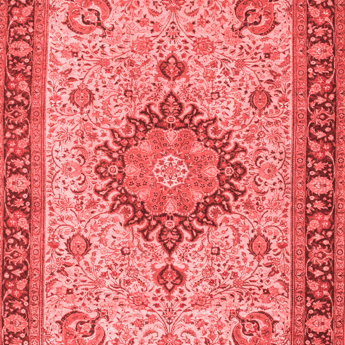 Machine Washable Medallion Red Traditional Rug, wshtr180red