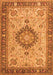 Serging Thickness of Machine Washable Medallion Orange Traditional Area Rugs, wshtr180org