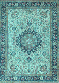 Medallion Light Blue Traditional Rug, tr180lblu