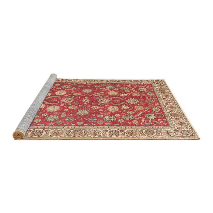 Sideview of Machine Washable Traditional Red Rug, wshtr181