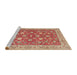 Sideview of Machine Washable Traditional Red Rug, wshtr181