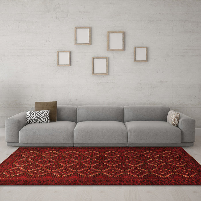 Machine Washable Persian Orange Traditional Area Rugs in a Living Room, wshtr1810org