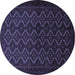 Round Persian Blue Traditional Rug, tr1810blu