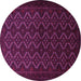 Round Machine Washable Persian Purple Traditional Area Rugs, wshtr1810pur