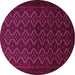 Round Machine Washable Persian Pink Traditional Rug, wshtr1810pnk