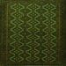 Round Machine Washable Persian Green Traditional Area Rugs, wshtr1810grn