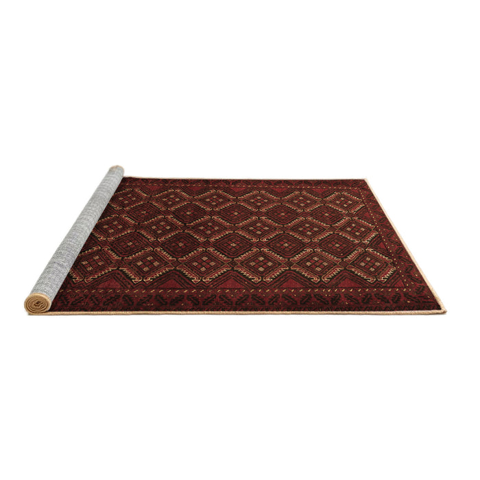 Sideview of Machine Washable Persian Brown Traditional Rug, wshtr1810brn