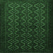 Square Machine Washable Persian Emerald Green Traditional Area Rugs, wshtr1810emgrn