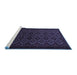 Sideview of Machine Washable Persian Blue Traditional Rug, wshtr1810blu
