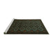 Sideview of Machine Washable Persian Turquoise Traditional Area Rugs, wshtr1810turq